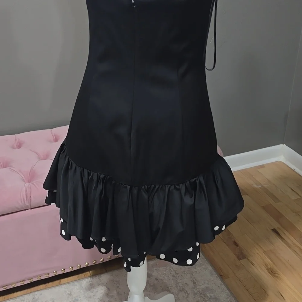 J. CREW FAILLE DRESS black and white polka dots